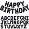 65 Pcs 16-Inch Black Happy Birthday Balloons with 2 Sets A-Z Foil Letter Balloons – DIY Personalized Phrase Banner for Birthday, Halloween, Thanksgiving, Christmas Party Decorations